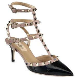 Valentino ROCKSTUD Patent Leather Pumps Black 7